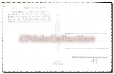 Provins — Ville Haute - Place do Castelo — E. Mignon — Verso