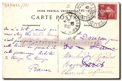 Provins (S.-et-M.) — Torre dos Engenhos — Simonet, em Bay-sur-Seine — Verso