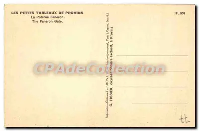 La Poterne Faneron — Małe obrazki z Provins — wydawnictwo Mona — Rewers