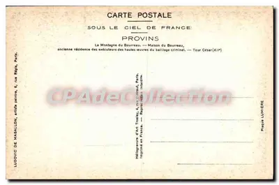 Provins — Góra Sędziego — Dom Sędziego — Wieża Cezara (XII w.) — Rewers