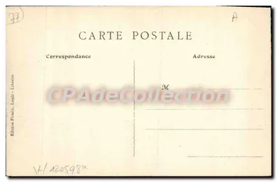 Provins - Puerta Saint Jean, exterior (siglos XII y XIII) — La parte superior del Donjon y su campanario fueron demolidos en 1721 — Edición Firmin, Louis - Librería — Reverso