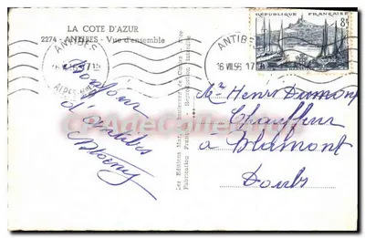 Port Antibes — Widok ogólny — Wydawnictwo Gimpléz, Nîce — Rewers