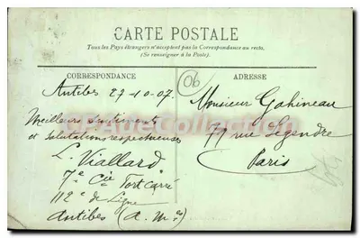 CAP D'ANTIBES — Vista de Antibes — LL. — n° 689 — Verso