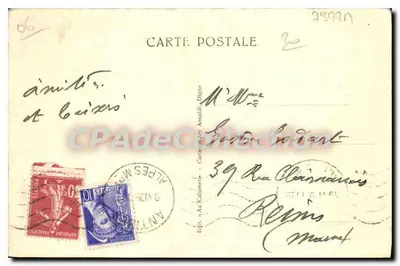 Antibes — Tavola di Orientaion di N.-D. della Garoupe — editore Mario, n°39 — Verso