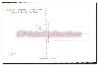 Antibes - Het Fort Carré voor de Alpenketen — Uitgave La Cigogne — Achterkant