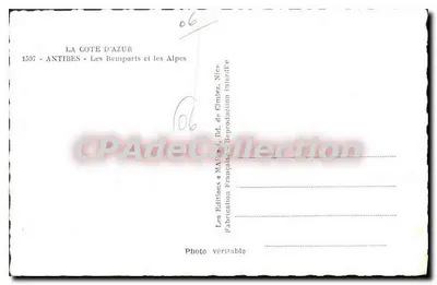 Antibes — De Muren en de Alpen — Edities MA Paris, Rd. de Cimiez — Achterkant