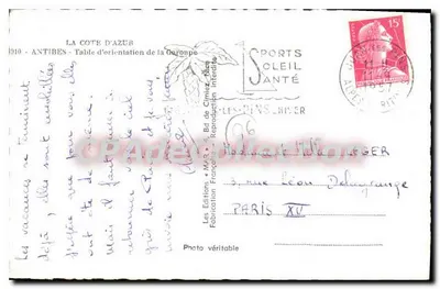 Antibes — Mesa de orientação da Garonne — Edições Francesas — Verso