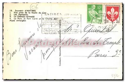 Antibes — panoramische uitzicht — Onbekende uitgever, n°18 — Achterkant