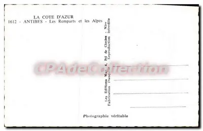 Antibes — De Muren en de Alpen — Franse Edities — Achterkant