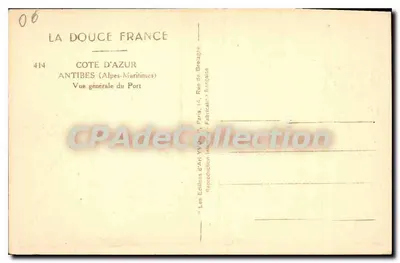 Antibes — Ogólny widok portu — Les Éditions d'Art Y. Véron, Paryż — Rewers