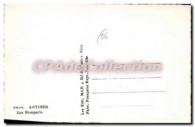 Antibes — Os Muros — Fabr. Francesa Repr. Proibida — Verso