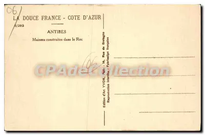 Antibes — Houses Built in the Rock — Edition d'Art YVON — Back