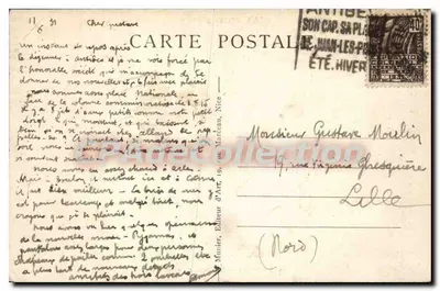 Antibes — Os velhos muros — Editor: Munier, Editor d'Art, Nice — Verso
