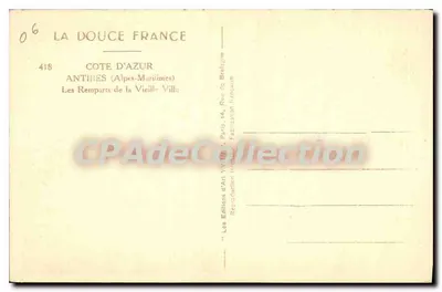Antibes (Alpes-Maritimes) — Os Muros da Velha Cidade — Les Éditions d'Art, Paris — Verso