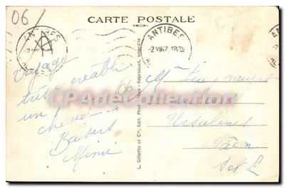 Antibes (A.M.) — O Porto e o Porto Carré — L. Gilletta e Cie, Nice, n°2 — Verso