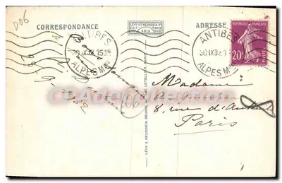 Antibes — Panorama widziana przez oliwki — LL. nr 33 — Rewers