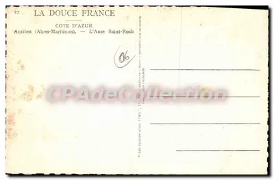 Antibes — L'Anse Saint-Roch — Les Editions d'Art VVON, Parigi — Verso