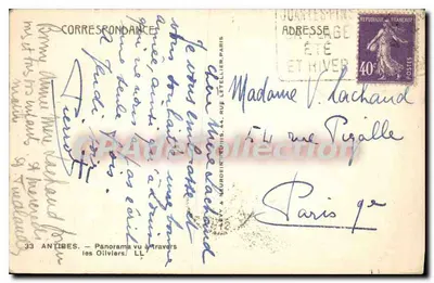 Antibes — Panorama widziana przez oliwki — Levy & Naurdeint, LL — Rewers