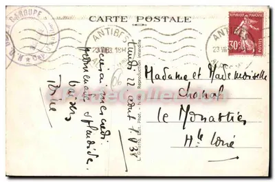 Antibes — Vista geral — Cadeia dos Alpes — Verso
