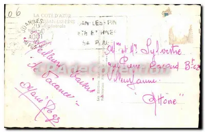 Vue de Juan-les-Pins — La Côte d'Azur — Éditions Maréchal & Boulanger — Verso