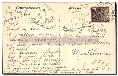 Praia de Sa Plage e Inverno — Correspondência — Editor: Sub. Lattelier, Paris — Verso