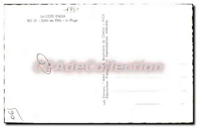 Juan-les-Pins — La Spiaggia animata — Edizioni « MAR » — Verso