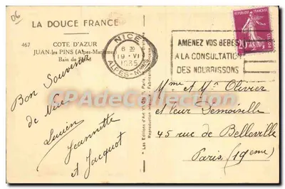 Baden in Juan-les-Pins — Kust van de Azuurkust — Edities van Kunst Yvion, n°467 — Achterkant