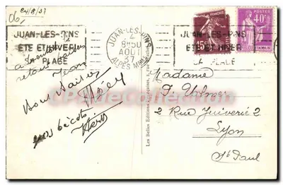 Juan-les-Pins — Vista geral — B.E.F. n°11712 — Verso