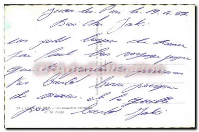 Juan-les-Pins — As novas terraces e a praia — editor Juan-les-Pins — Verso