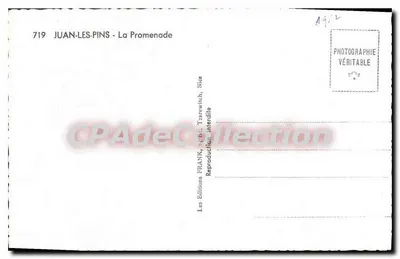 Juan-les-Pins — La Promenade — Ediciones FRANK, Niza — Reverso