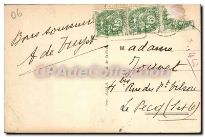 Juan-les-Pins — La Plage. Vista panorámica. — Imp. A.D.I.A. - 29 — Reverso