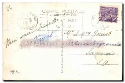 Juan-les-Pins — L'Escadre e Golfe-Juan visti dal faro di La Garoupe — edit. La Garoupe, n° 1874 — Verso