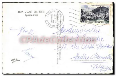 Juan-les-Pins — Esportes de verão — Edição La Cogne — Verso