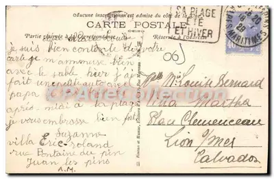 Juan-les-Pins — De Strand — R. M. — n°113 — Achterkant