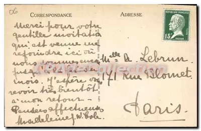 Juan-les-Pins — A Fonte dos Pinheiros — LL — Verso