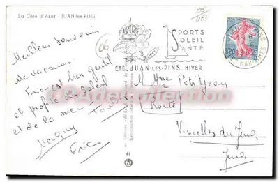 Juan-les-Pins — vista panorâmica e atividades — Edições MABIS, n°44 — Verso