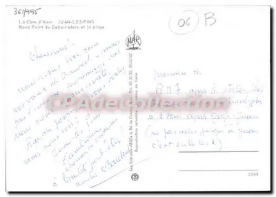 Juan-les-Pins — Rotonda del Débarcadère e la spiaggia — Editore MAR — Verso