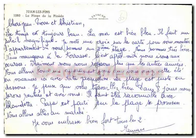 Juan-les-Pins — Praia da Pinède — Editora Ektacap — Verso