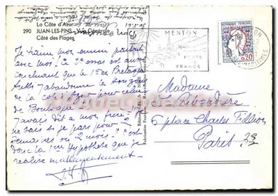 Uitzicht op Juan-les-Pins — Kust van de Stranden — Uitgaven BLA — Achterkant
