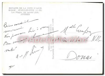 De Stranden. In de tweede vlak. ANTIBES — GESCHENKEN VAN DE COTE D'AZUR — Uitgaven LA CHOGNE — n° 06.004.92 — Achterkant
