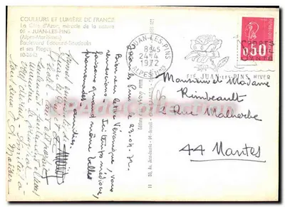 Juan-les-Pins — Plage et promenade — Éditions Couleurs et Lumière de France — Verso