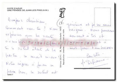 Côte d'Azur — Juan les Pins — Edições S.E.P.T. — Verso
