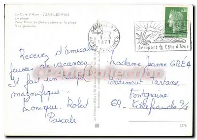 Juan les Pins — vista geral — Les Éditions Maritimes n°2278 — Verso