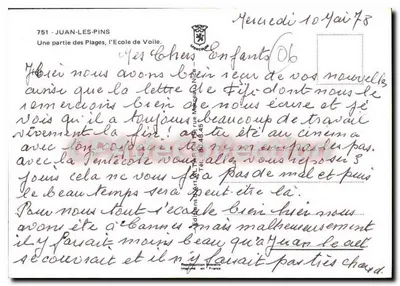 Juan-les-Pins — Praia e hotéis — Edições Jeanne — Verso