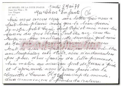 Juan-les-Pins — As Praias — Edições P.A. N° 413 — Verso