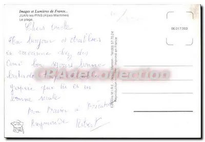 Juan-les-Pins — spiaggia — Éditions M.I.R.E. (06.017.003) — Verso