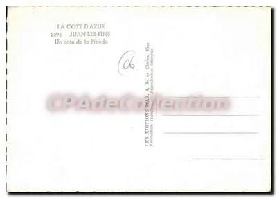 Juan-les-Pins — Um canto da Pinède — Les Éditions MAR, Nice — Verso