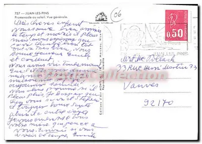 Juan-les-Pins — Promenade in de zon. Algemene uitzicht — Éditions d'Art Montluel, serie 757 — Achterkant