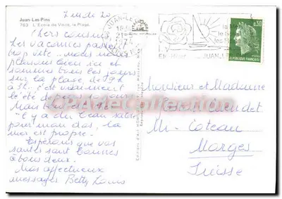 Juan-les-Pins — Praia e vela — Éditions d'Art Montluçon, n° 763 — Verso