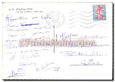 Juan-les-Pins — O Cabo de Antibes - Eden Roc — Edições DENY — Verso